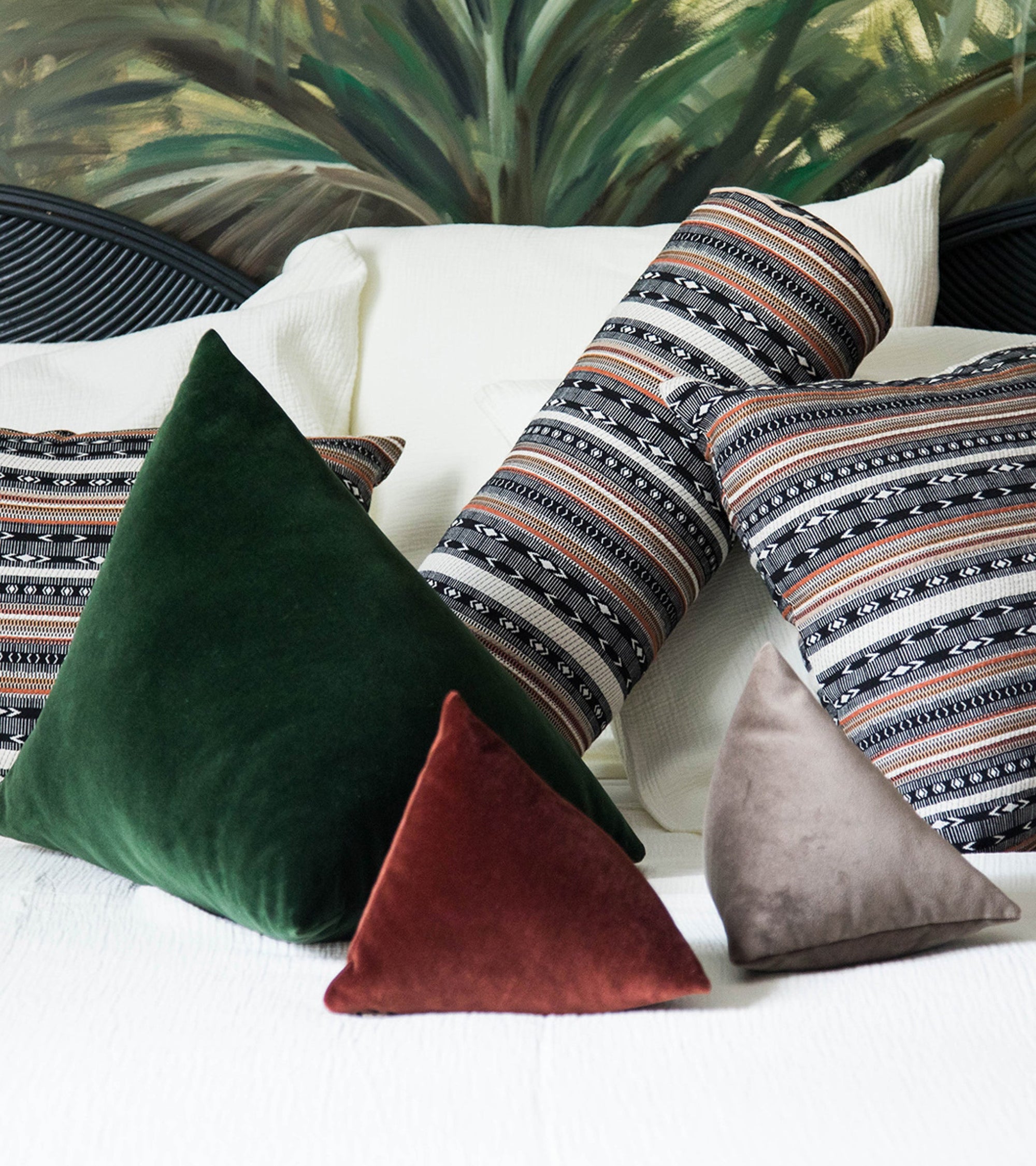 Coussin Divino en velours - Gris