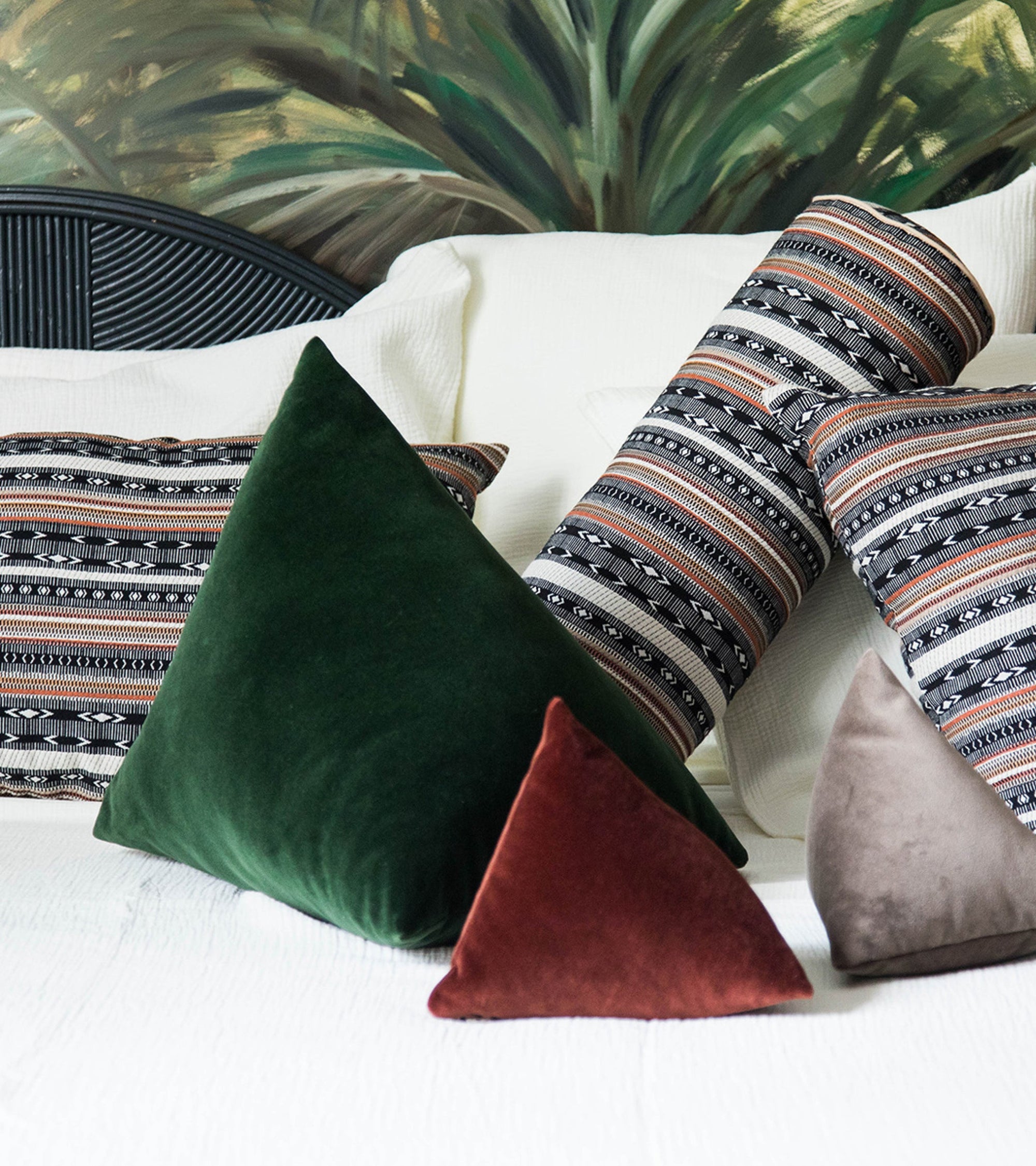 Coussin Divino en velours - Vert