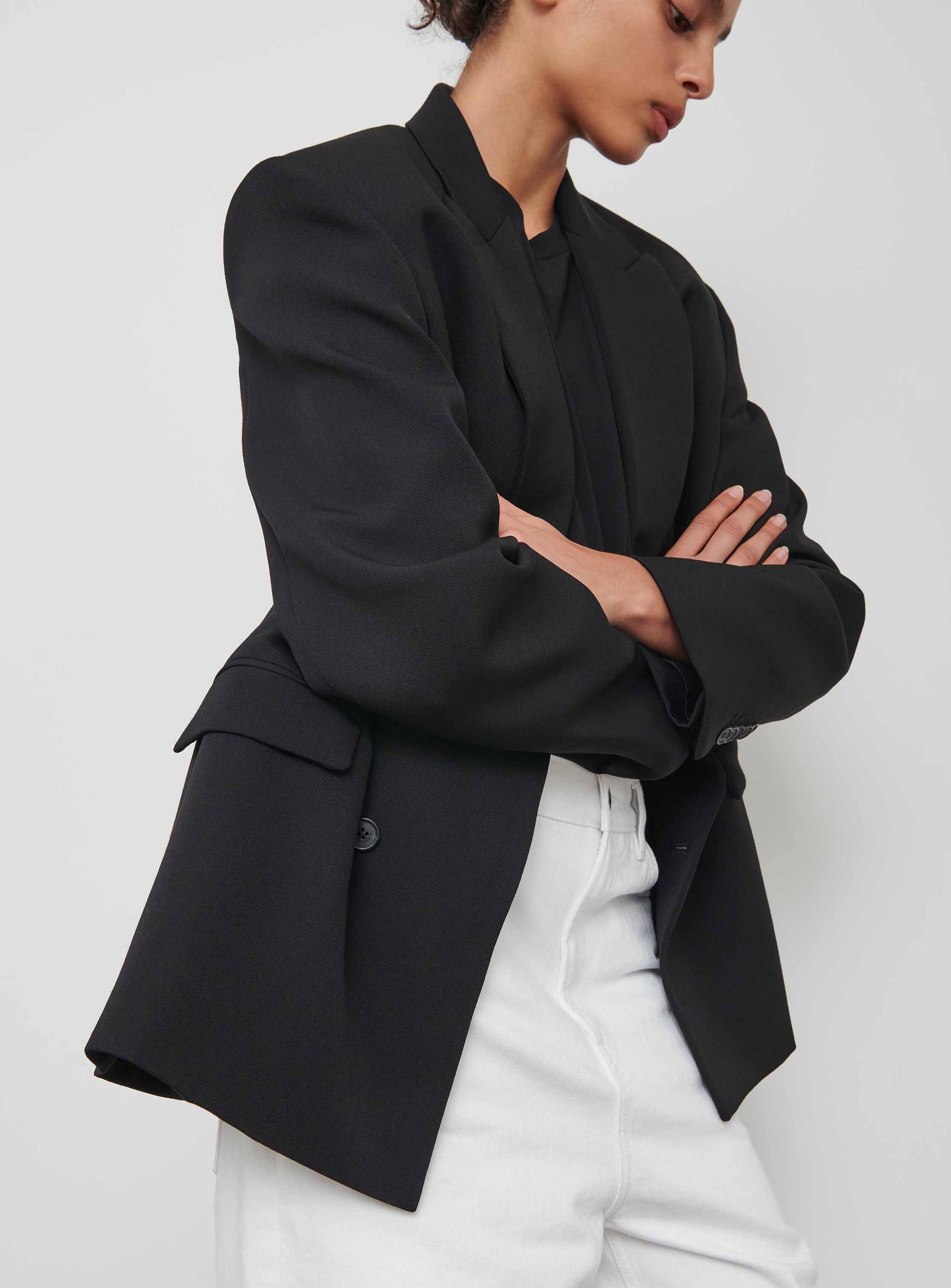 Double Breasted Blazer - Black