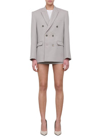 Blazer contour à double boutonnage en laine - Cement