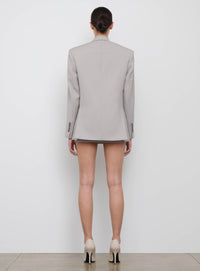 Blazer contour à double boutonnage en laine - Cement