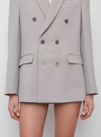 Blazer contour à double boutonnage en laine - Cement