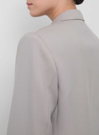 Blazer contour à double boutonnage en laine - Cement