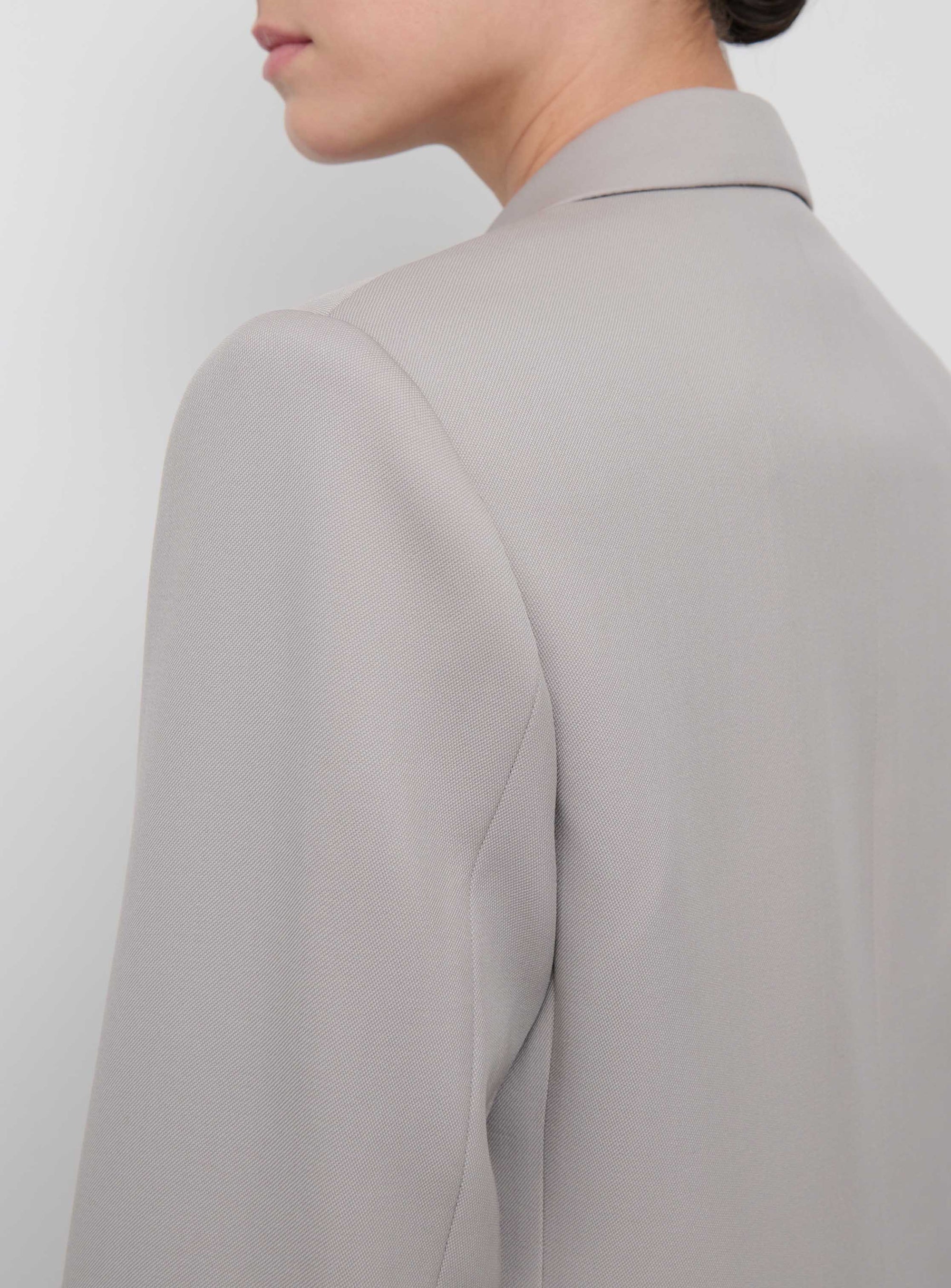 Blazer contour à double boutonnage en laine - Cement