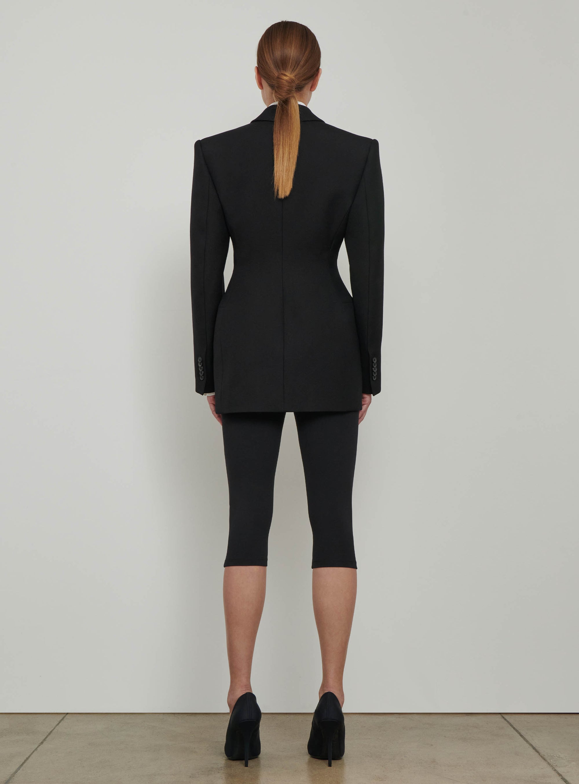 Double Breasted Contour Blazer - Black