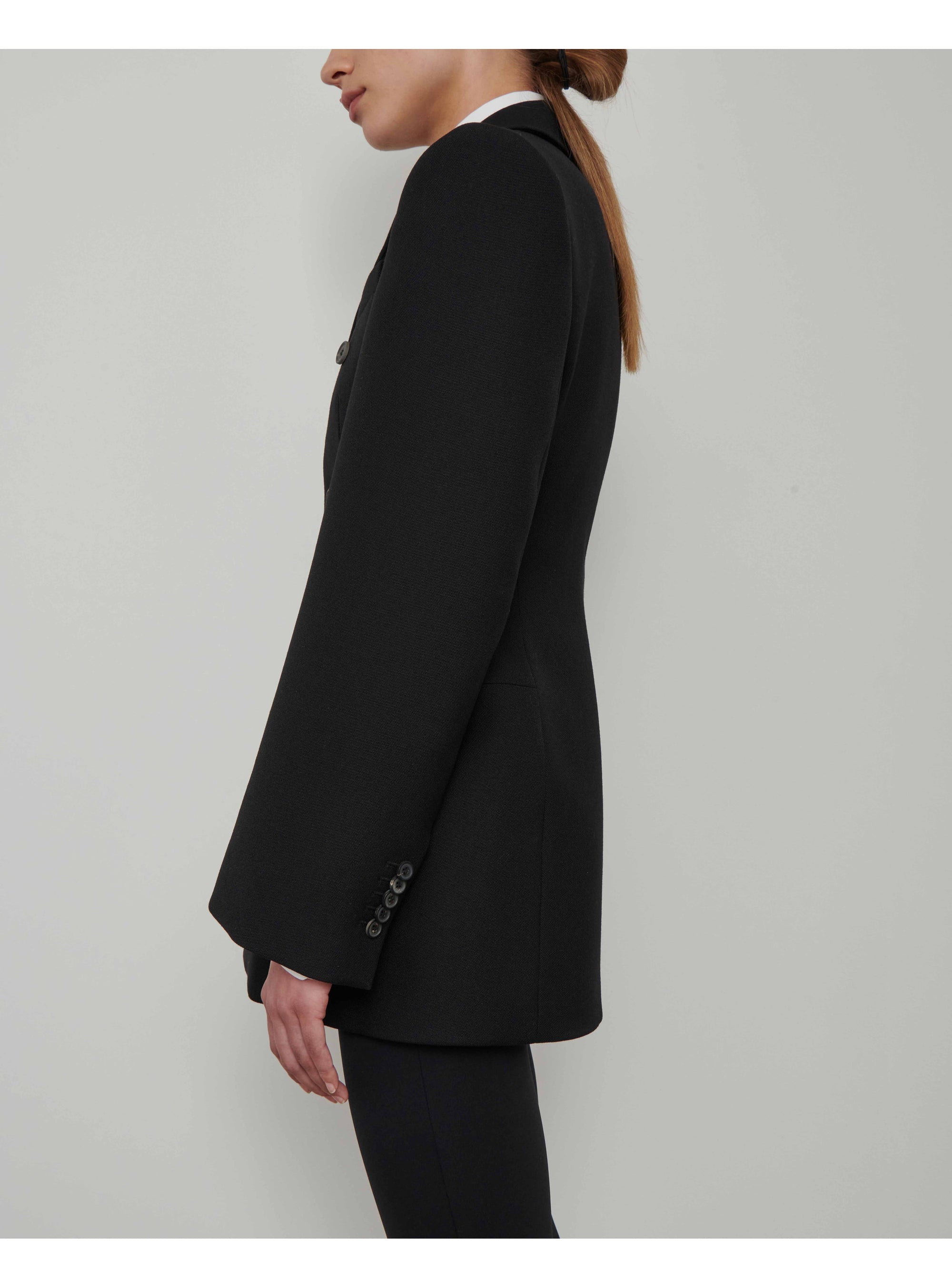 Double Breasted Contour Blazer - Black