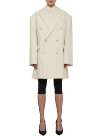 Double Breasted Oversize Coat - Off White