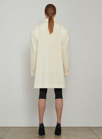 Double Breasted Oversize Coat - Off White