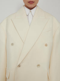 Double Breasted Oversize Coat - Off White