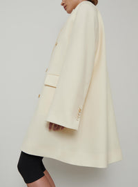 Double Breasted Oversize Coat - Off White