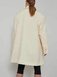 Double Breasted Oversize Coat - Off White