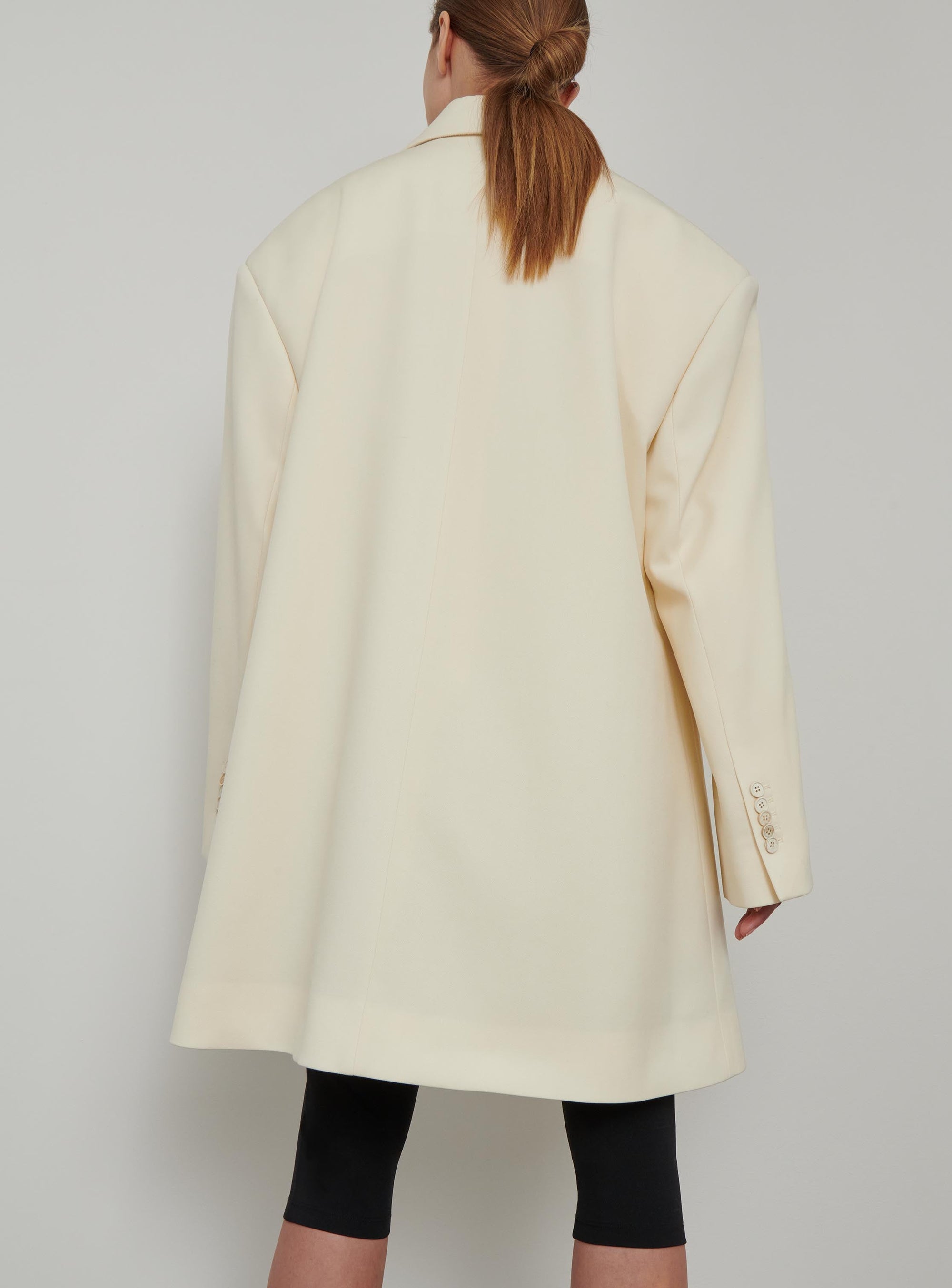 Double Breasted Oversize Coat - Off White