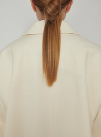Manteau oversize à double boutonnage en laine - Off White