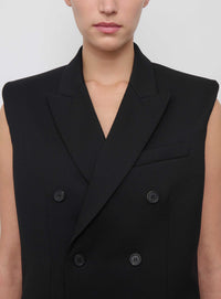 Double Breasted Vest - Black