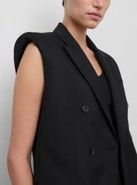 Double Breasted Vest - Black