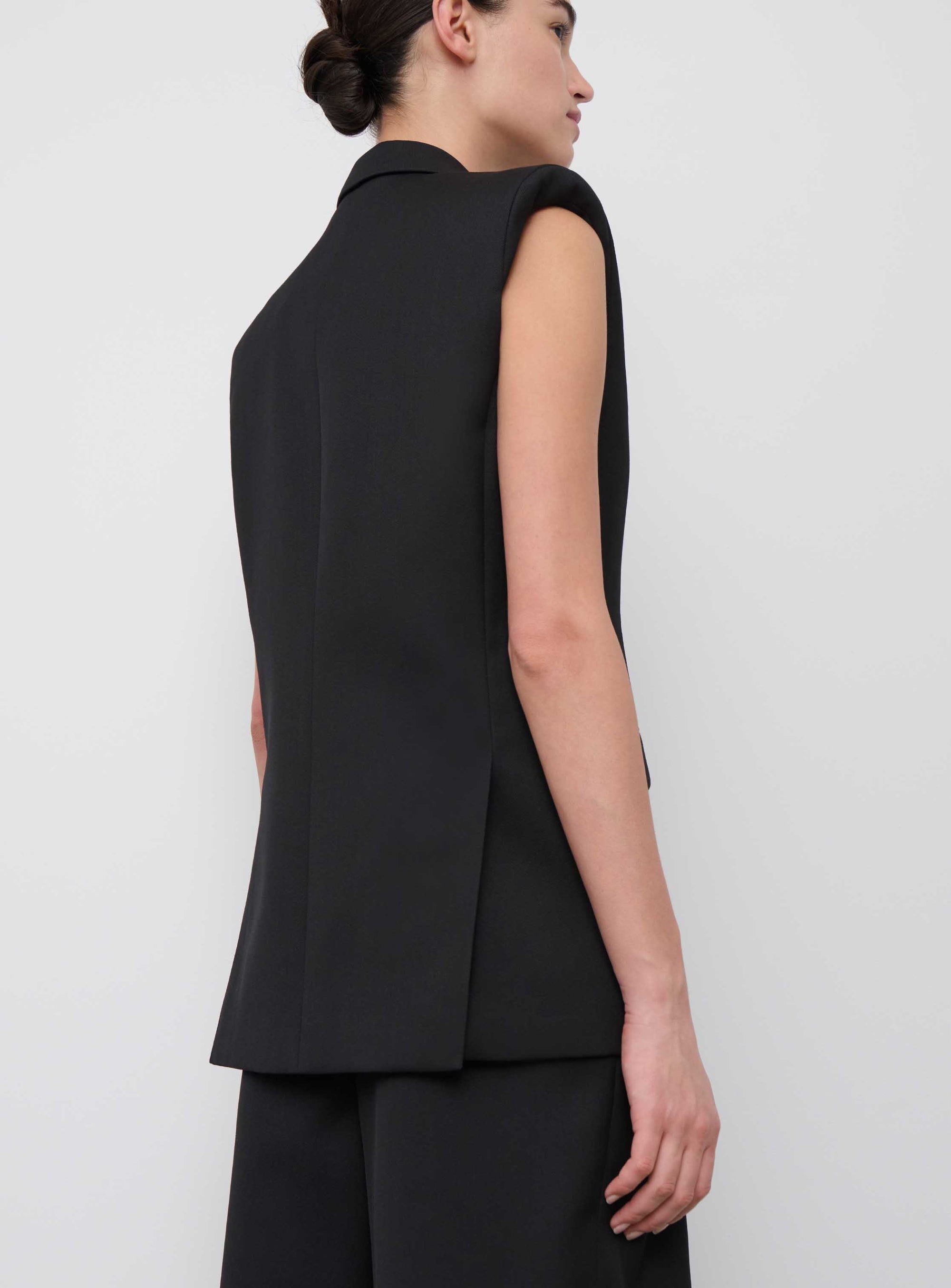 Double Breasted Vest - Black