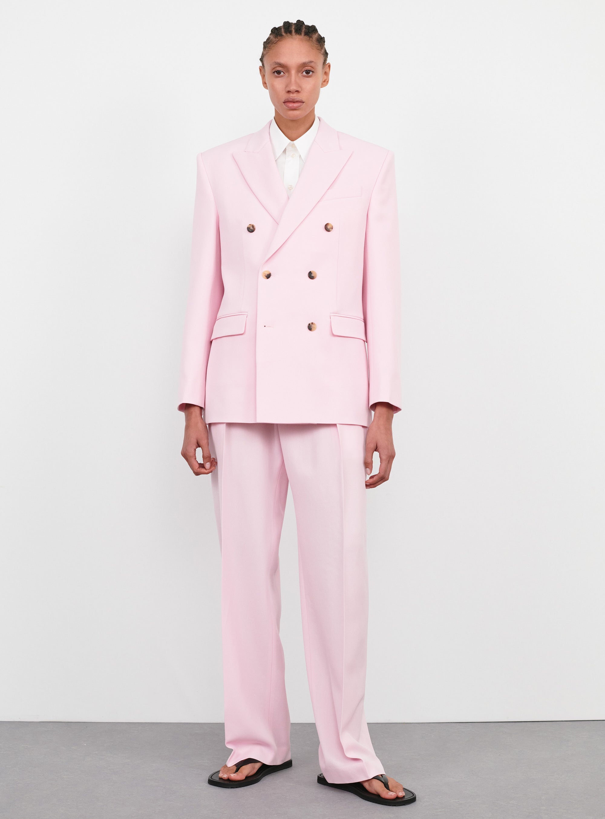 Double Breasted Blazer - Blush