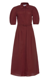 Burnt Sienna / Robe-chemise Maude en lin - Burnt Sienna