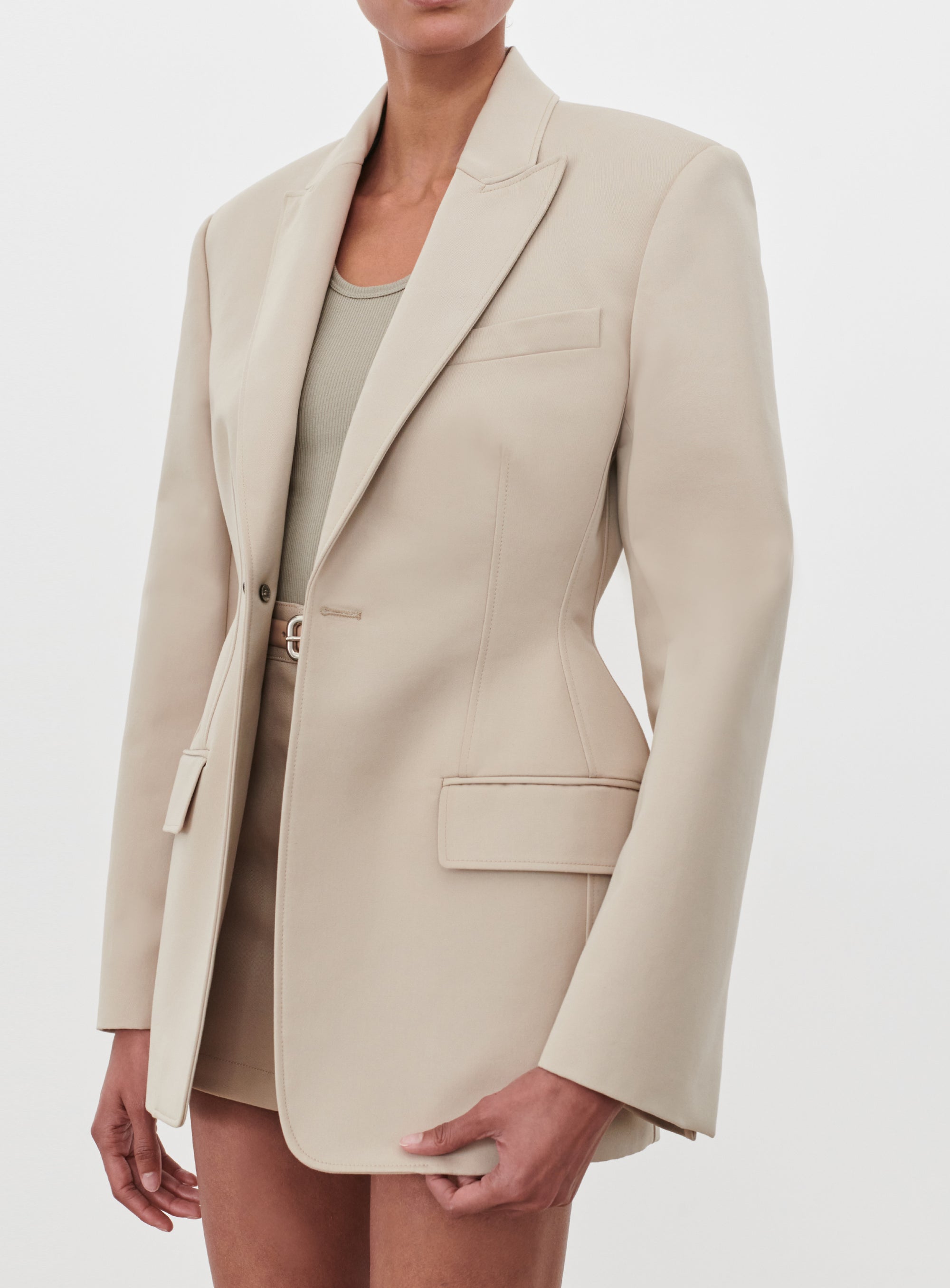 Drill Contour Blazer - Stone