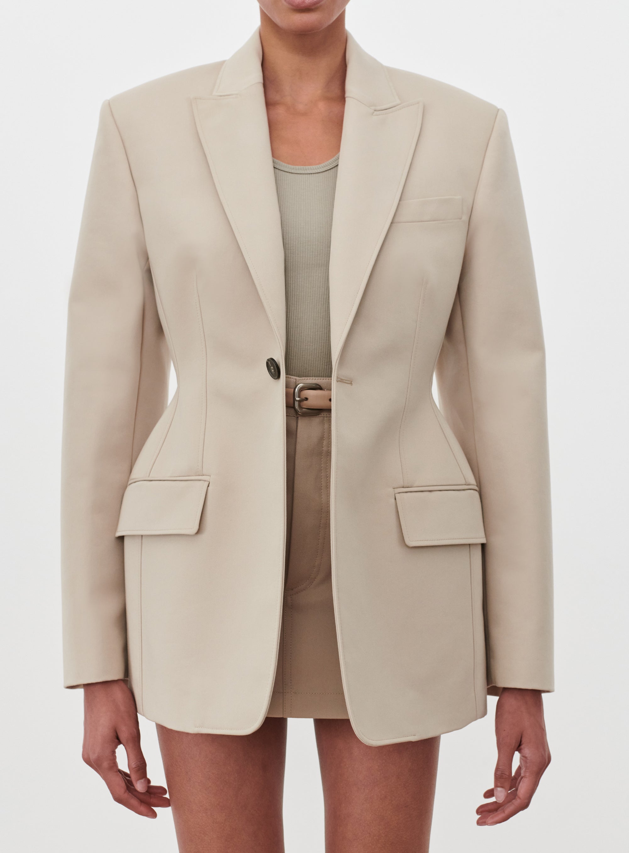 Drill Contour Blazer - Stone