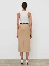 Drill Midi Skirt - Khaki