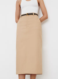 Drill Midi Skirt - Khaki
