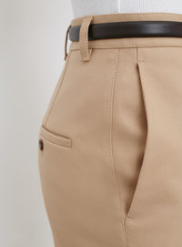 Drill Midi Skirt - Khaki