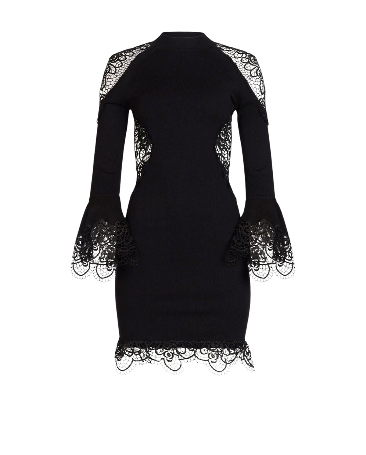 Robe Duke à manches longues en dentelle - Black