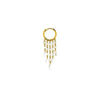 2qty NEW / Boucle d'oreille paire 19 diamants poire      -Jaune
