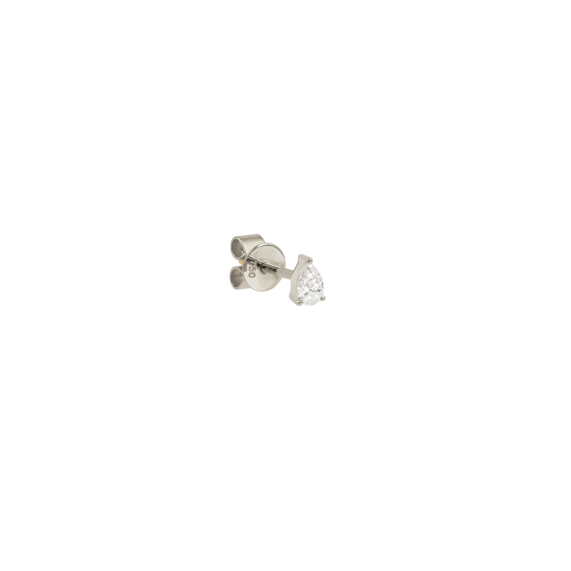 Puce piercing Héra sertie d'un diamant taille poire - Or Blanc