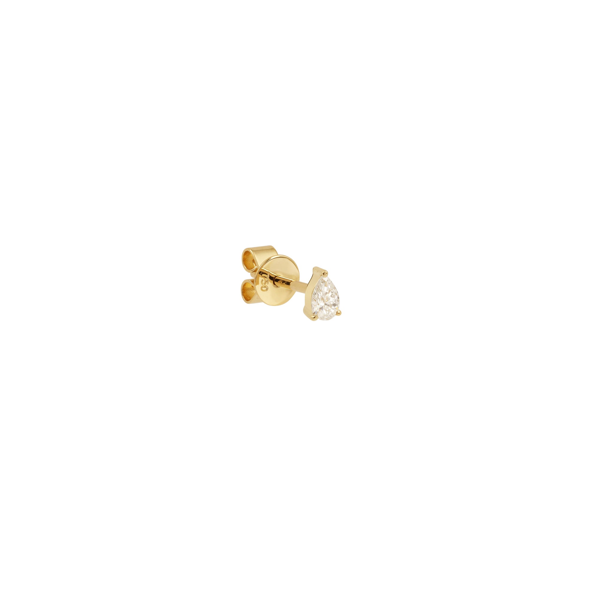 Puce piercing Héra sertie d'un diamant taille poire - Or Jaune