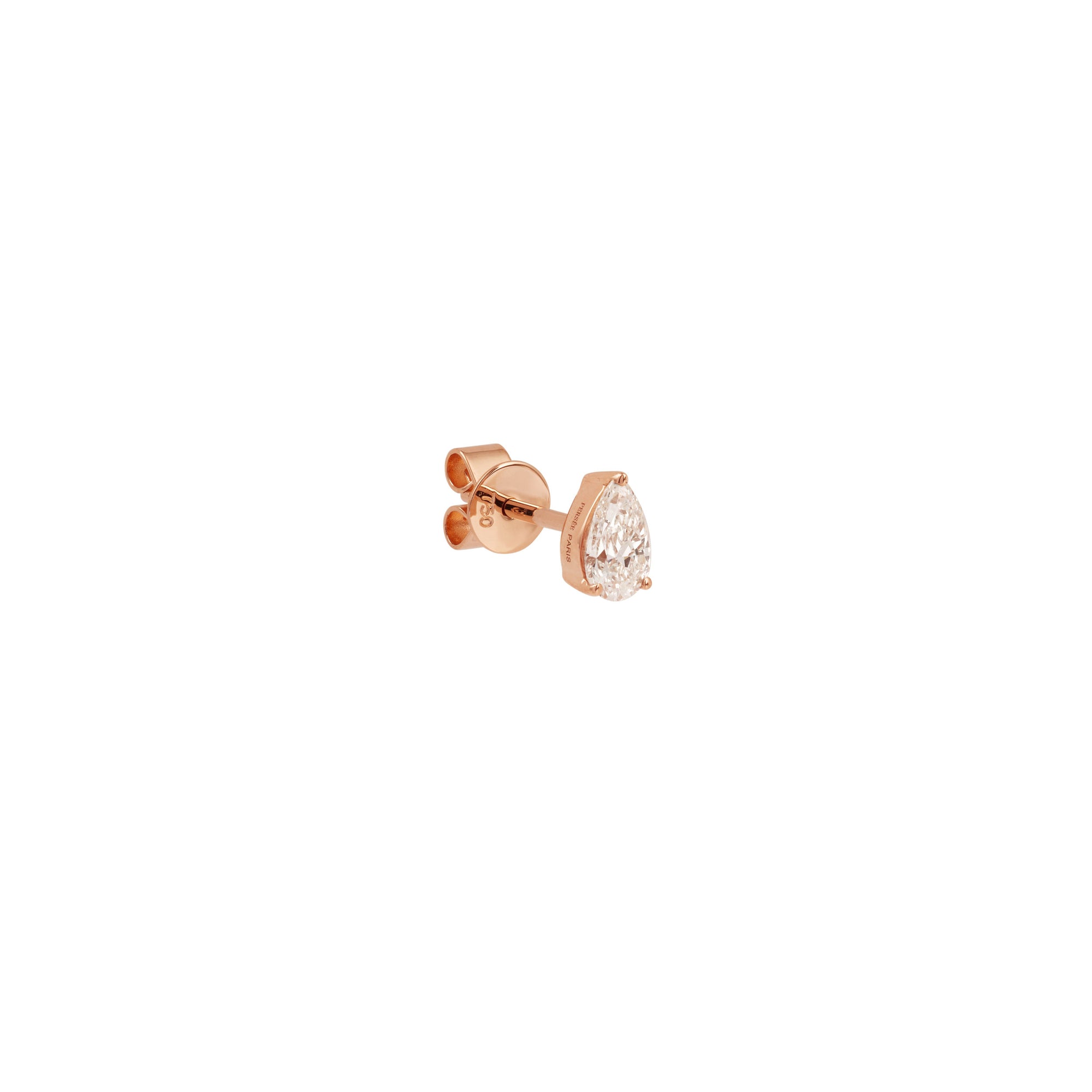 Puce piercing Héra sertie d'un diamant taille poire - Or Rose