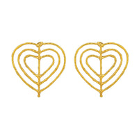 Boucles d'oreilles Valentine dorées à l'or fin - Doré