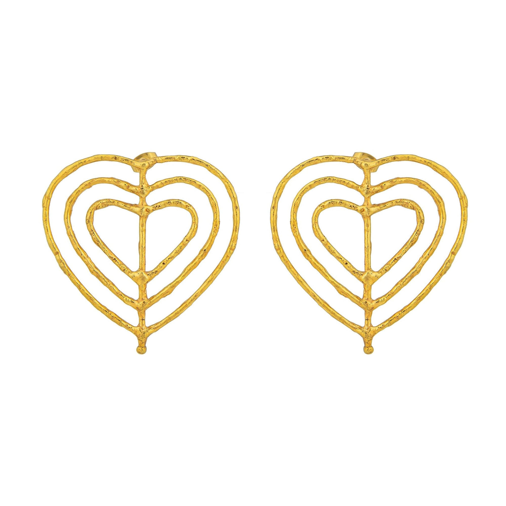 Boucles d'oreilles Valentine dorées à l'or fin - Doré