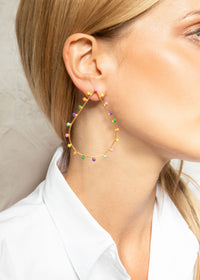 Boucles d'oreilles Dots goutte dorées à l'or fin - Doré