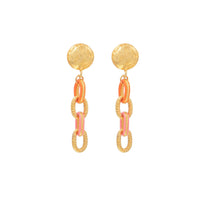 Clip earrings XL Links gilded in fine gold and enamel - Enamel