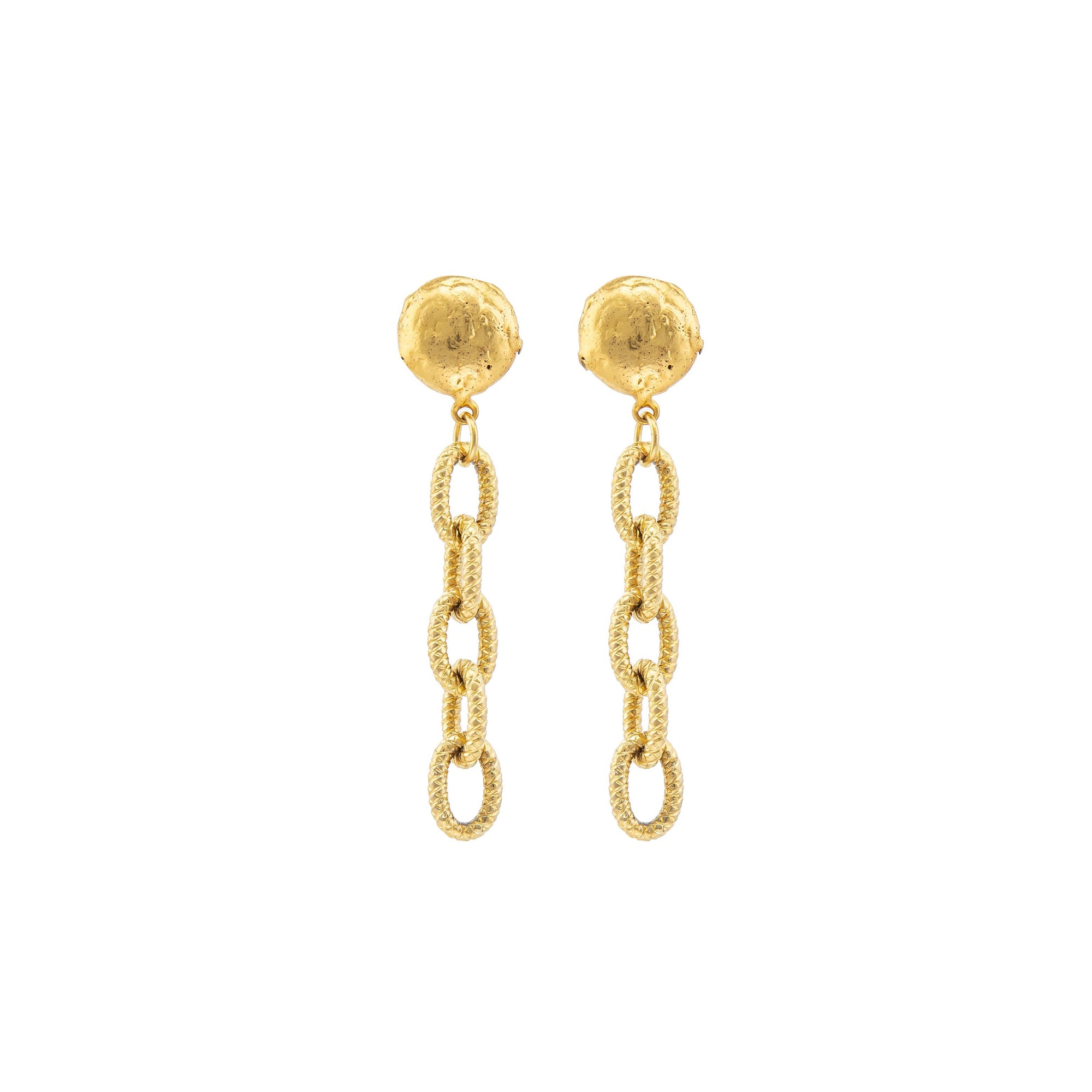 Boucles d'oreilles XL Links dorées à l'or fin - Doré