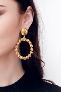 Boucles d'oreilles à clips Happy Flower dorées à l'or fin - Doré