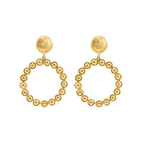 Boucles d'oreilles à clips Happy Flower dorées à l'or fin - Doré