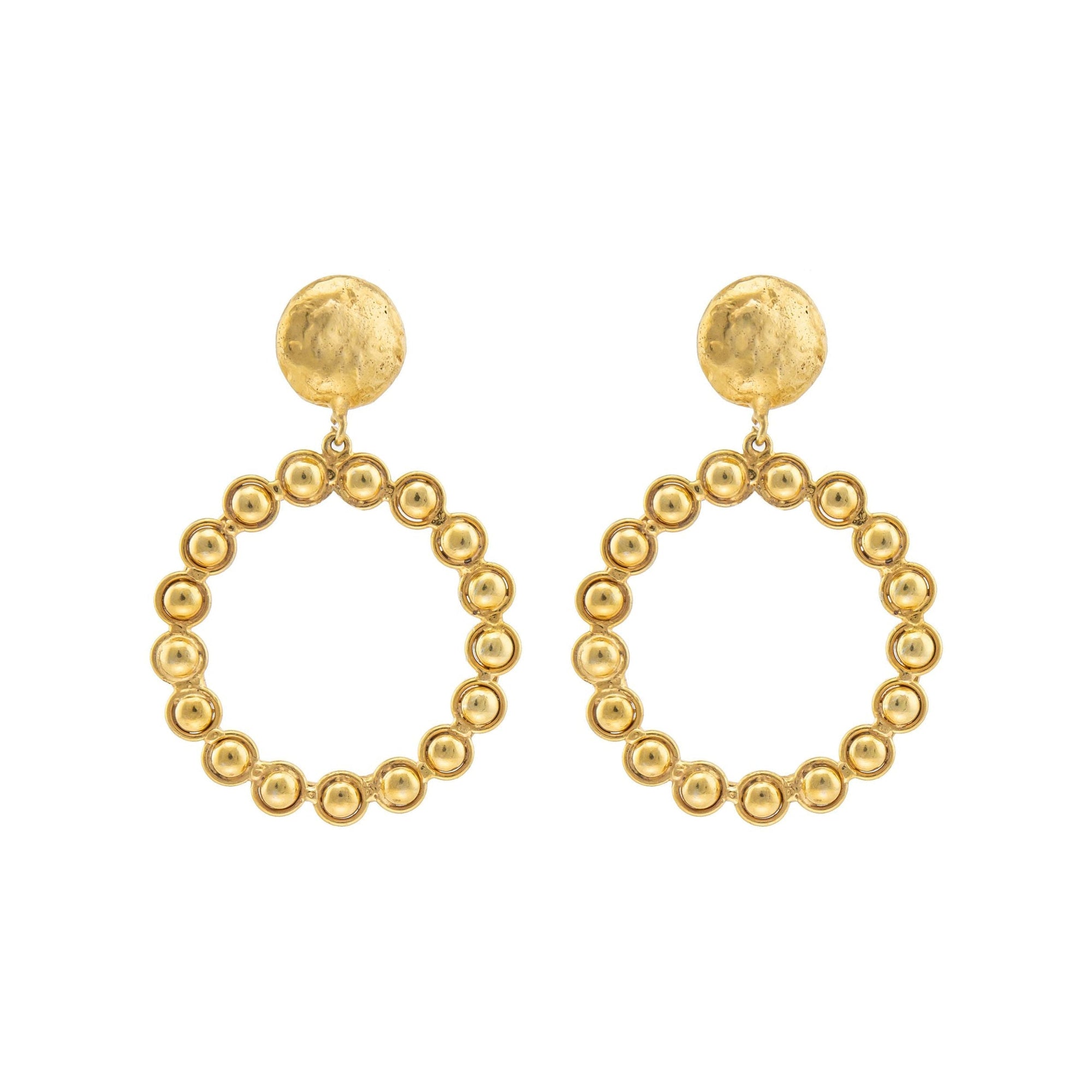 Boucles d'oreilles à clips Happy Flower dorées à l'or fin - Doré