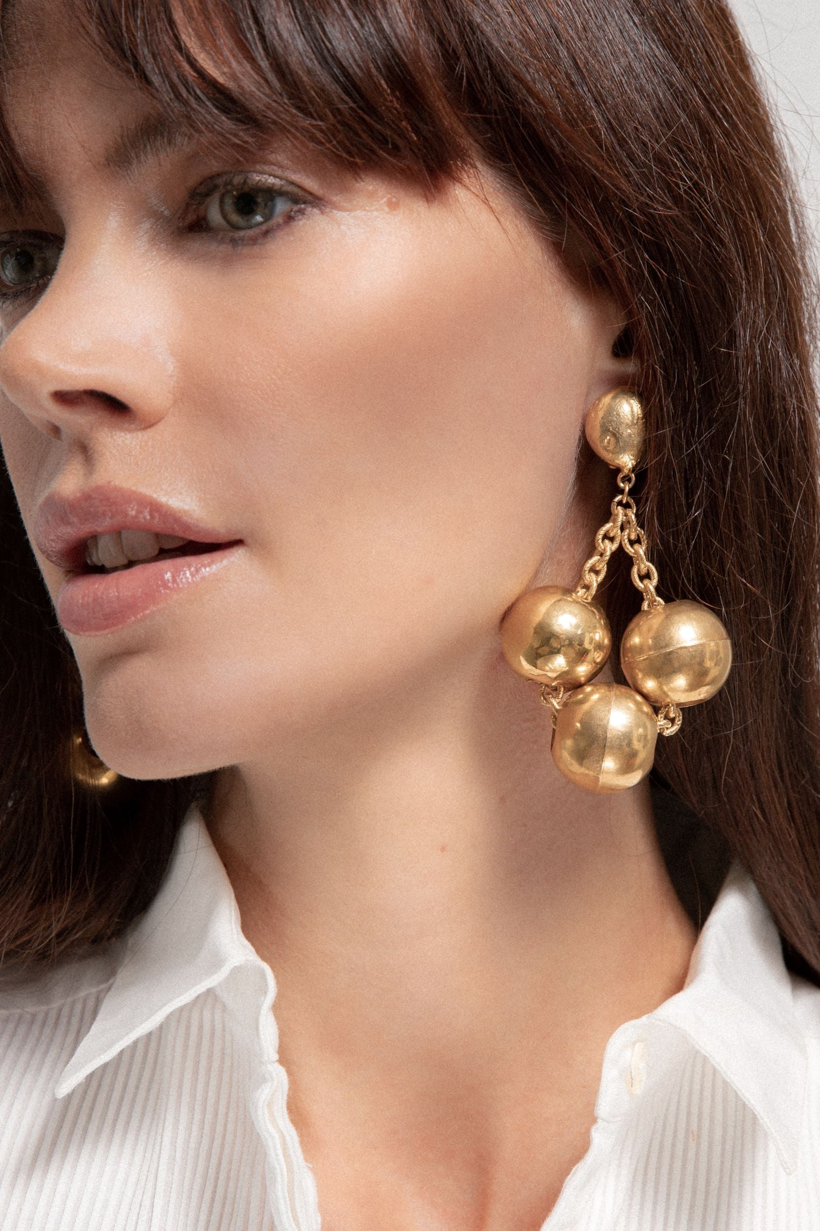 Boucles d'oreilles à clips Golden Bubble dorées à l'or fin - Doré