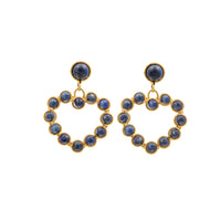 Boucles d'oreilles Love dorées à l'or fin et Lapis Lazuli - Bleu