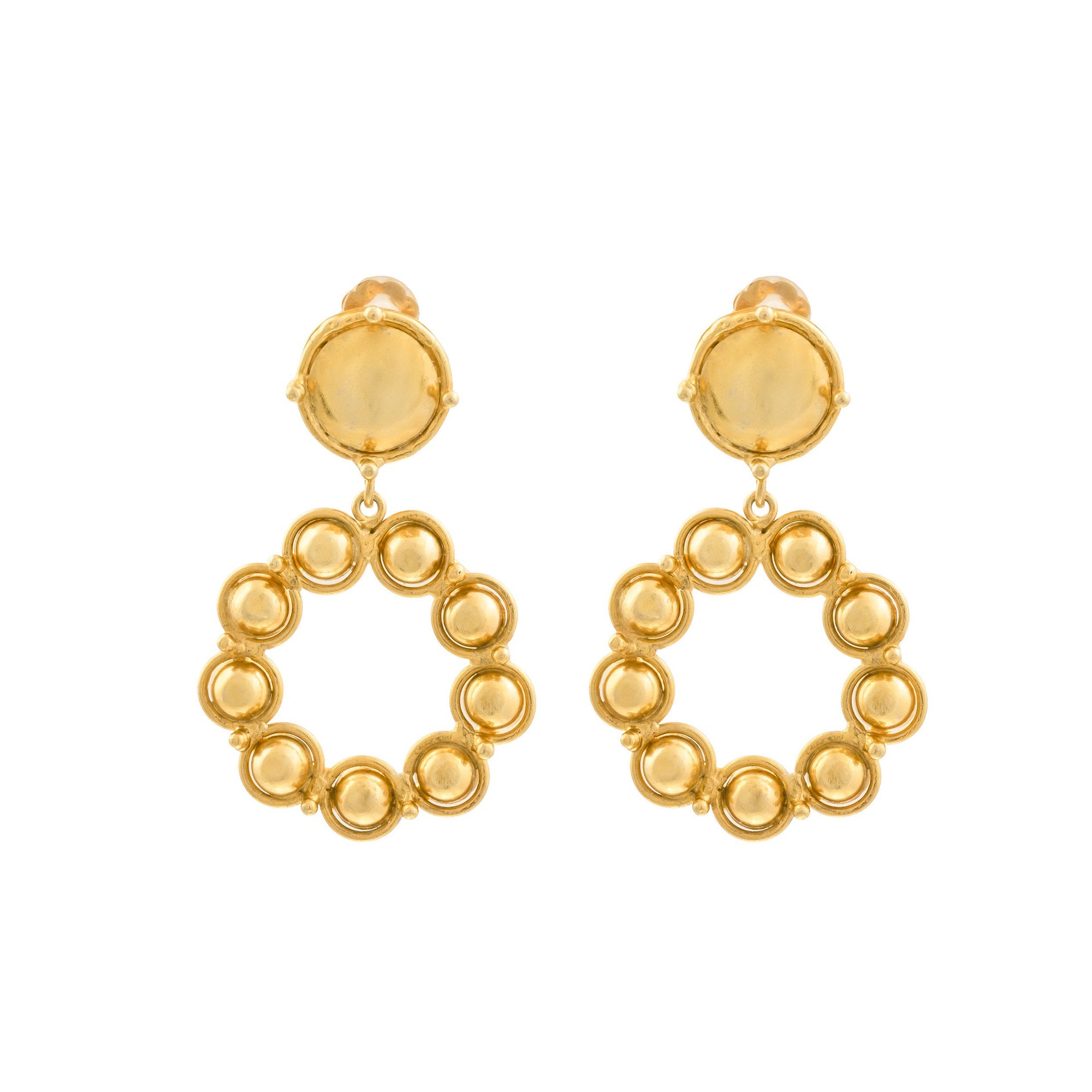 Boucles d'oreilles Flower Candies dorées à l'or fin - Doré