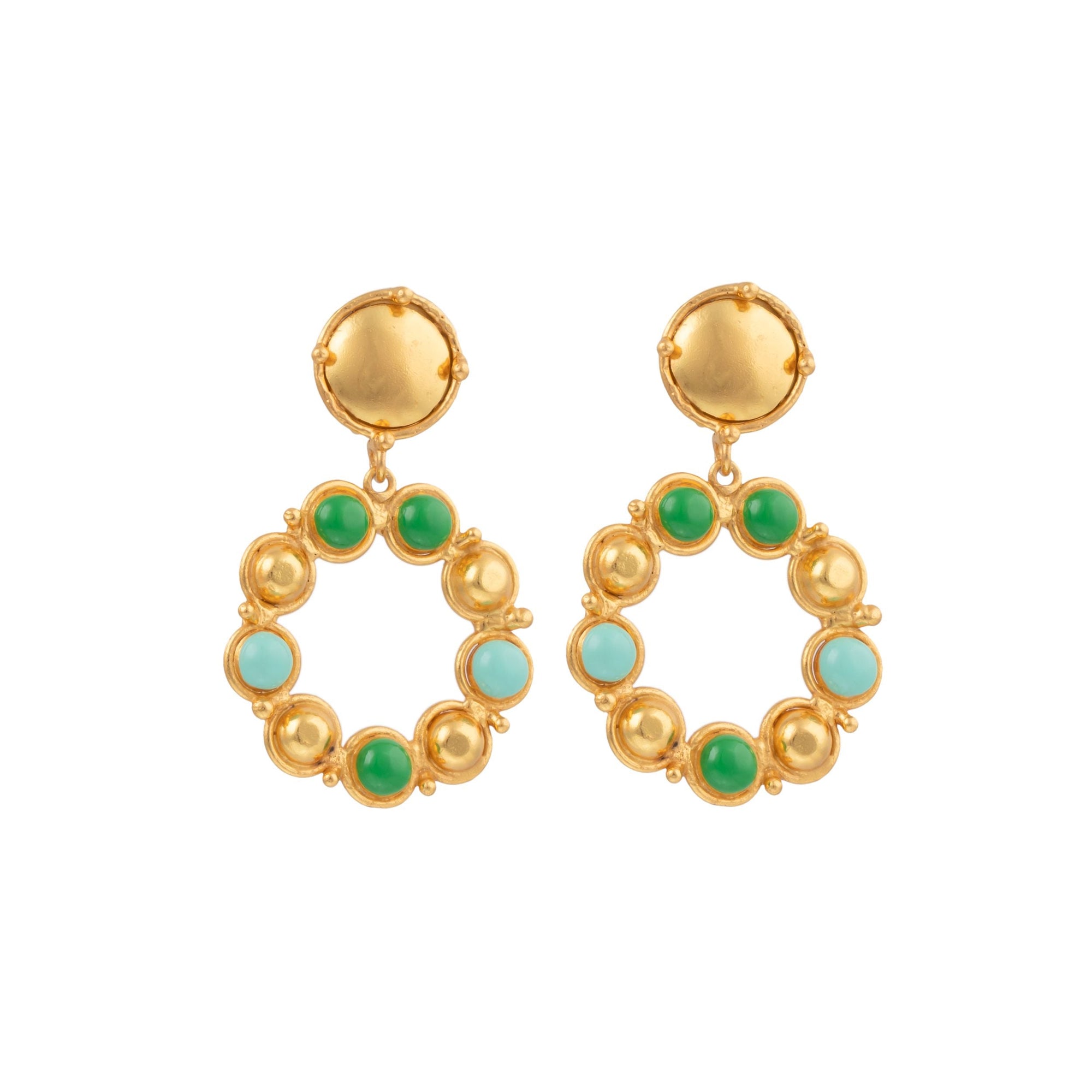 Flower Candies gilded in fine gold and enamel - Green