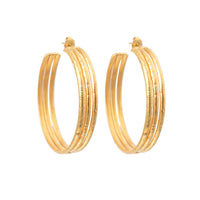 Earrings créoles Stripes gilded - Gilded