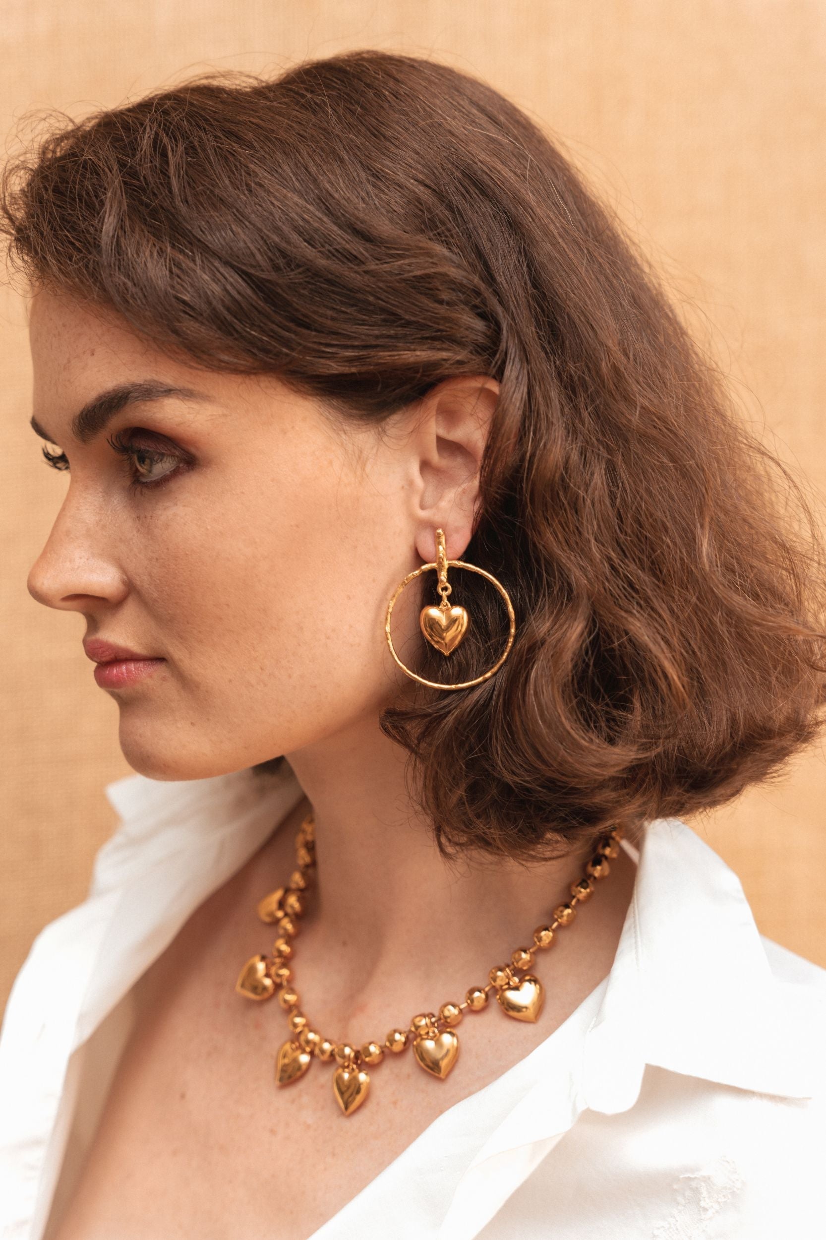 Boucles d'oreilles Loved dorées à l'or fin - Pearl
