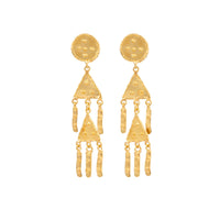 Voodoo clip-on earrings, gold-plated - Gold-plated