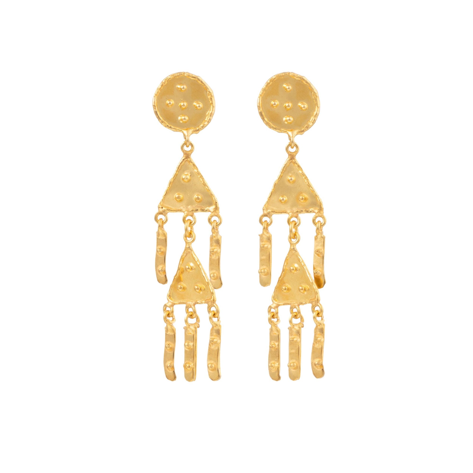 Voodoo clip-on earrings, gold-plated - Gold-plated