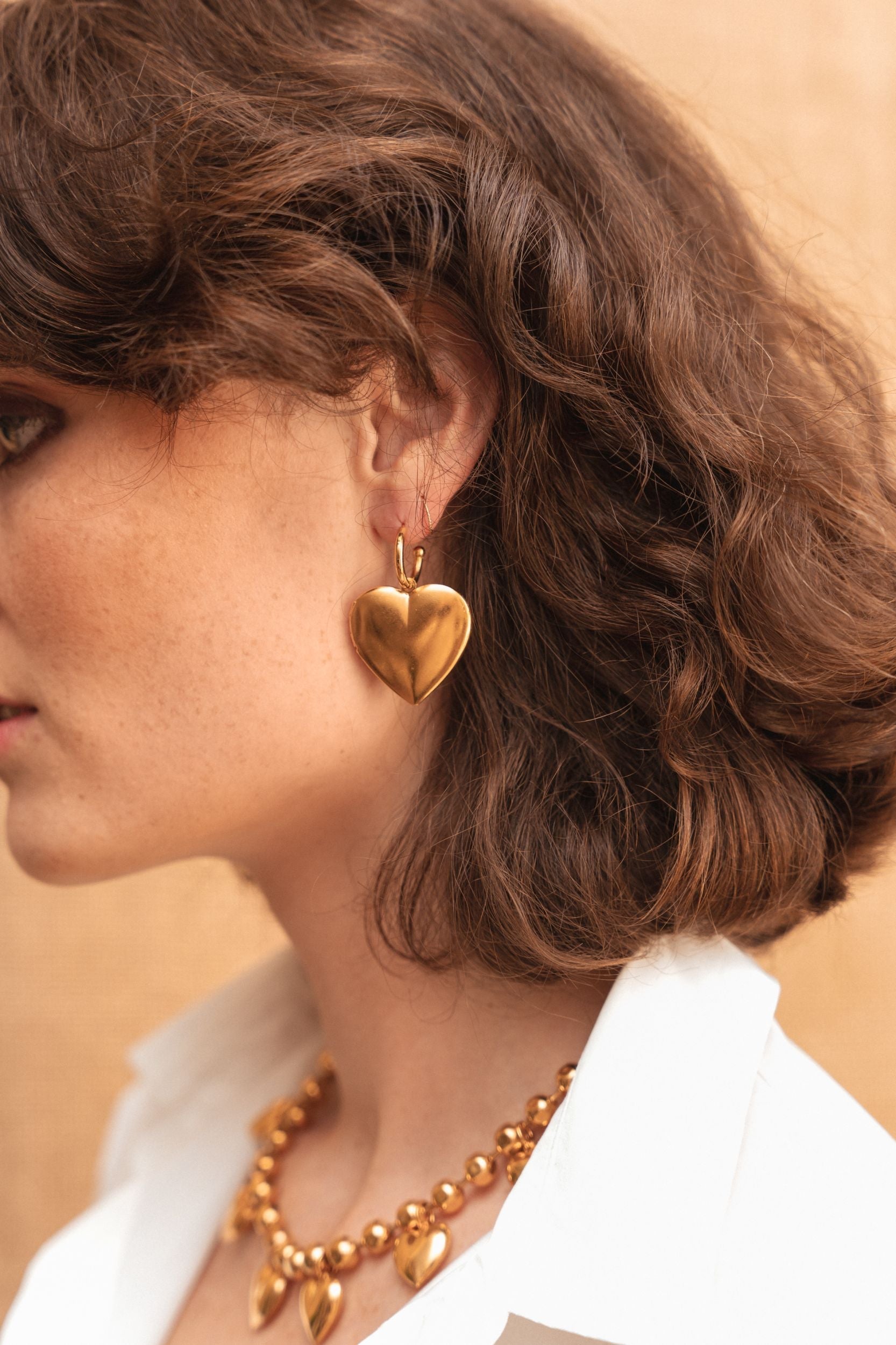 Loved earrings gilded in fine gold - Gold