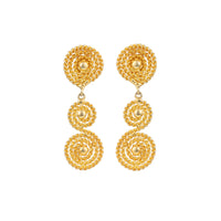 Spirale XL gilded ear clips - Gold